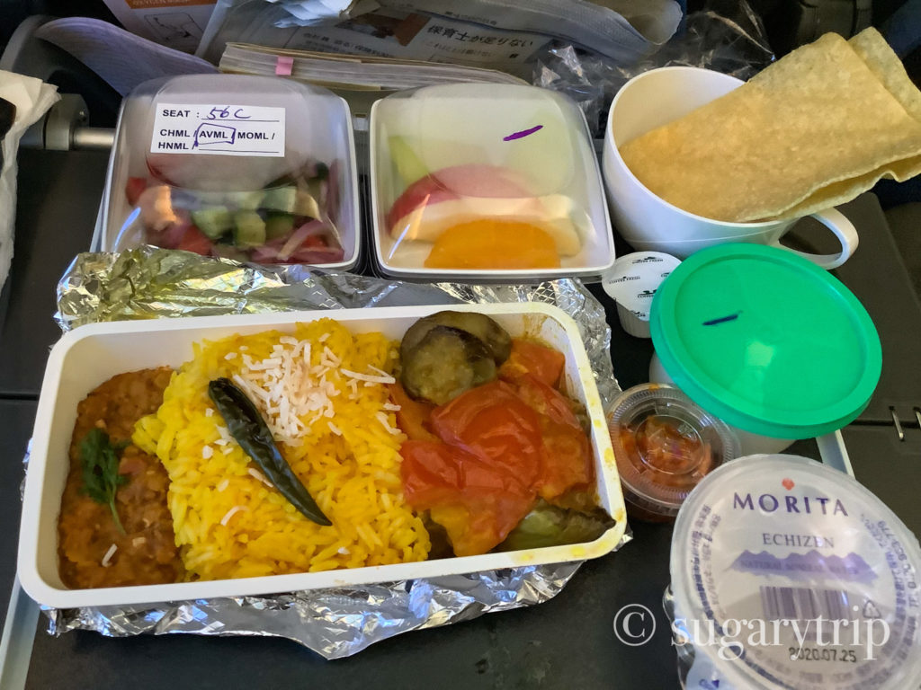 シンガポール航空機内食ベジタリアンミール